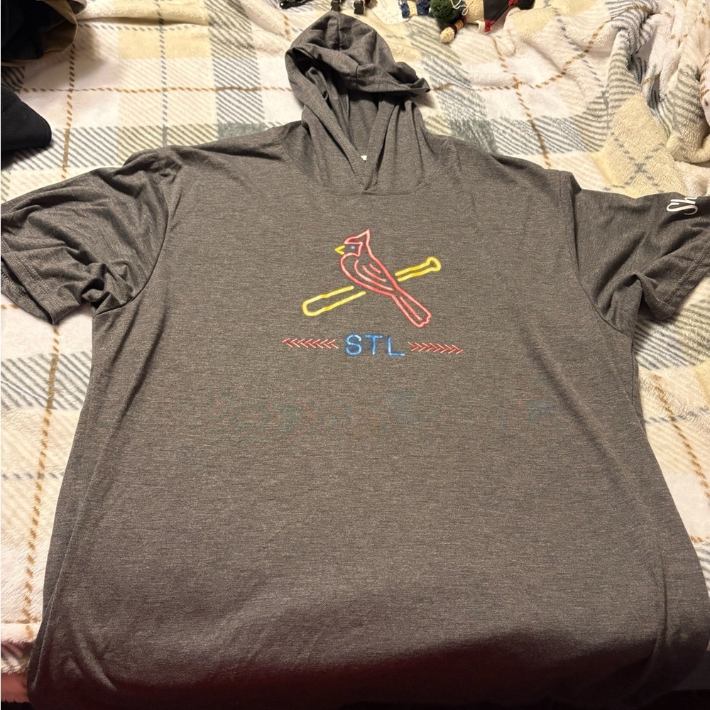 Gray STL Hoodie with Cardinal Logo